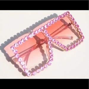 Blush Rhinestone Sunglasses